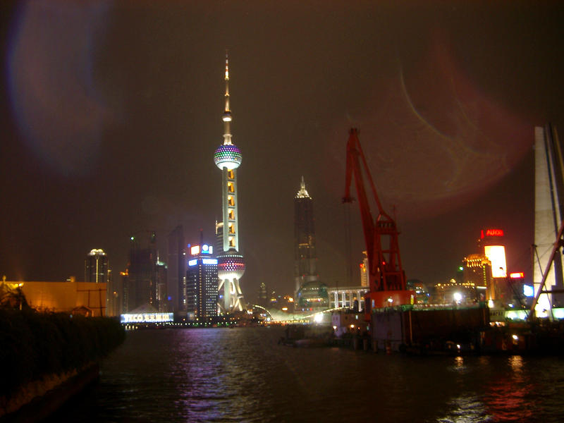 bightime view of the pudong skyline, shanghai, china