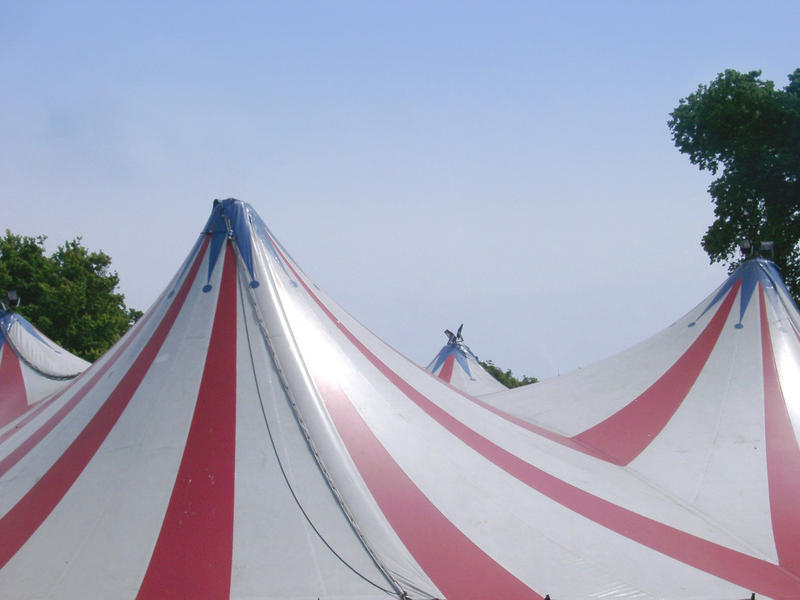 top of a modern style circus tent