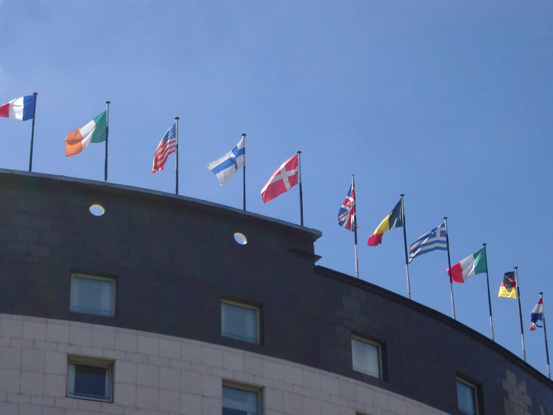 national flags of various nations of europe