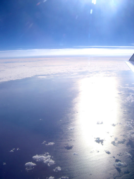 water glinting from the surface of the ocean