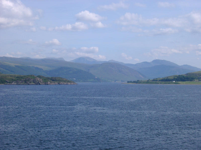 landscape of the scottish highlands, looking out over a loch