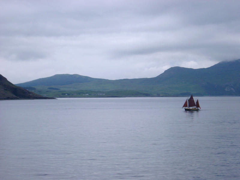 landscape of the scottish highlands, looking out over a loch