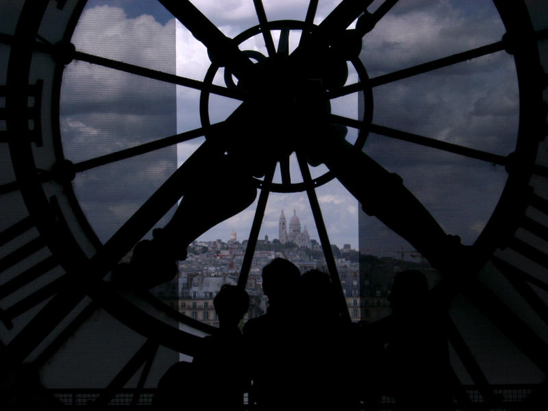 looking out of the musee d'orsay towards montmatre, and the Basilique du Sacr