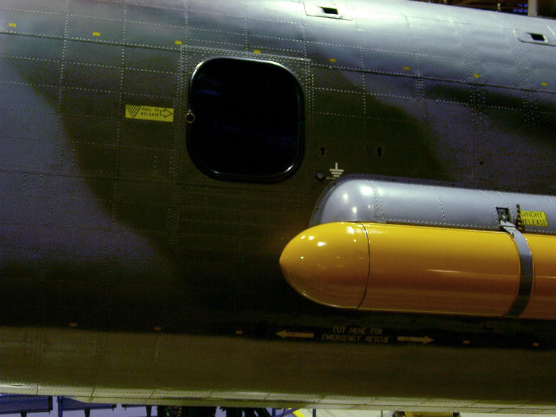 details of the side of an RAF bomber aircraft