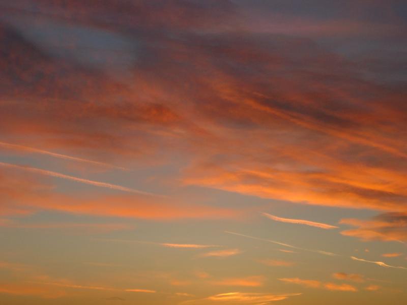 red clouds in a beautiful sunset sky