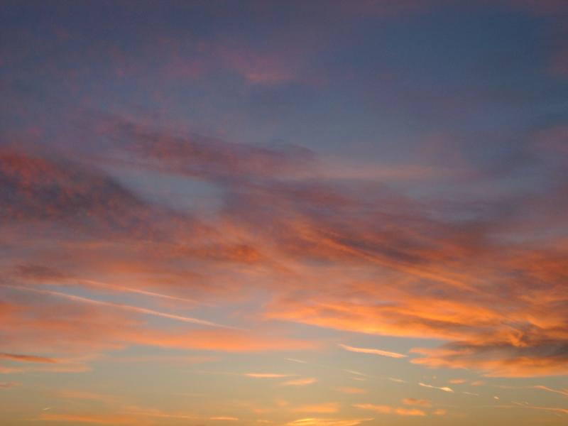 red clouds in a beautiful sunset sky