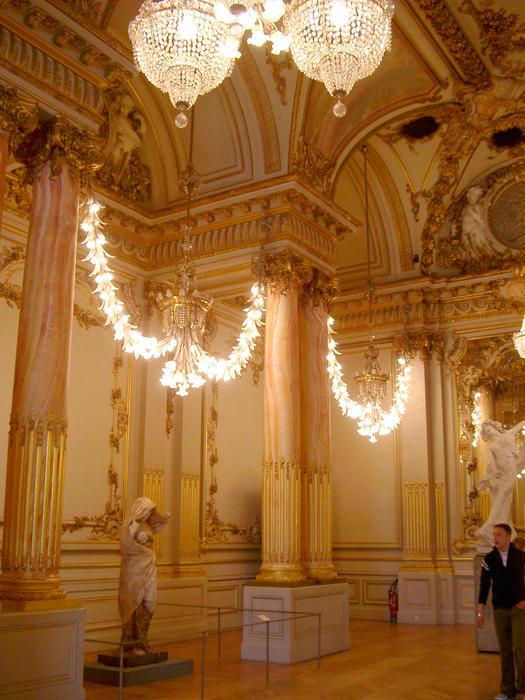 an ornate and decorative guilded interior in the french rococo style