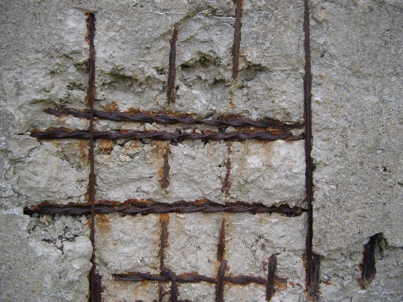 grunge details, concrete cancer rusting rebar