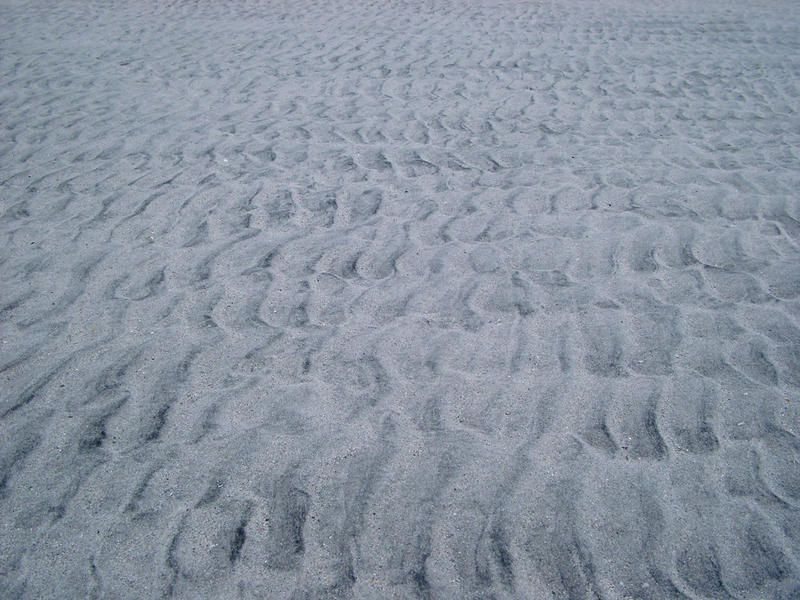 ripples paterns in the sand after the tide has gone out