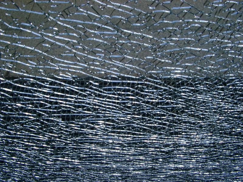 a shattered toughened glass window
