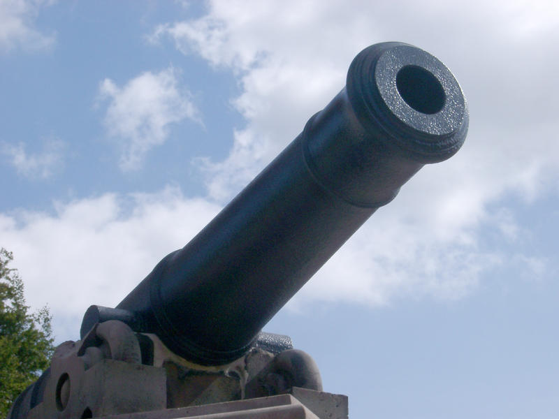 a cannon, concept of war, conflict and battle