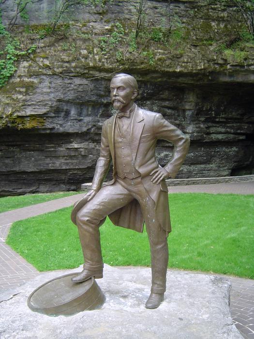 A statue of jack daniels at the Jack Daniel