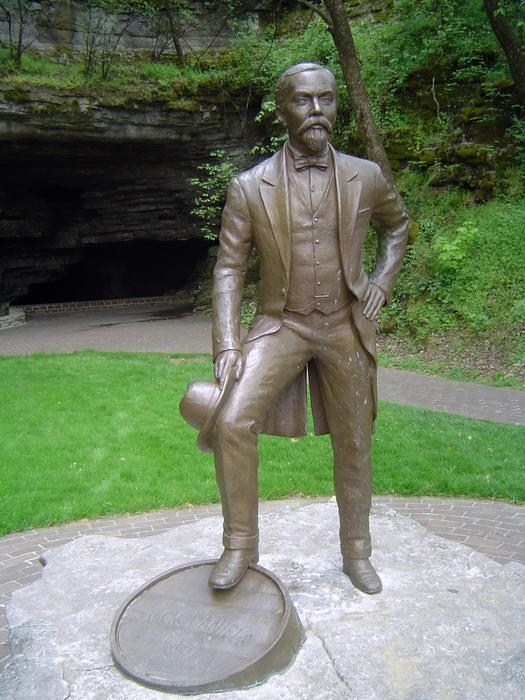 A statue of jack daniels at the Jack Daniel