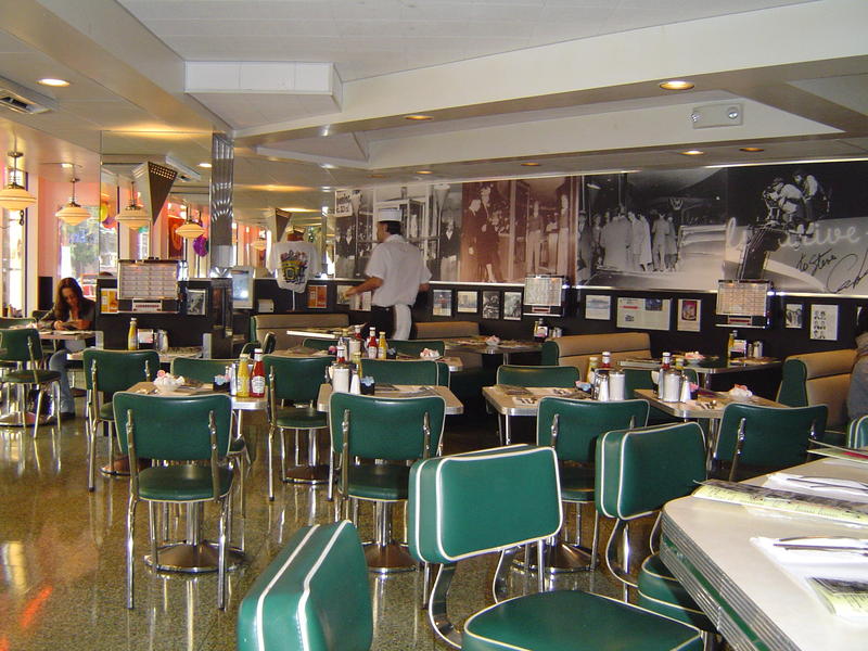 retro american diner interior 50's style - not model released