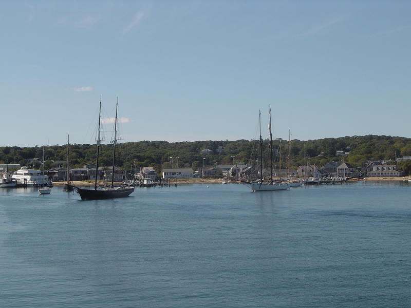 boats in a small town harbour