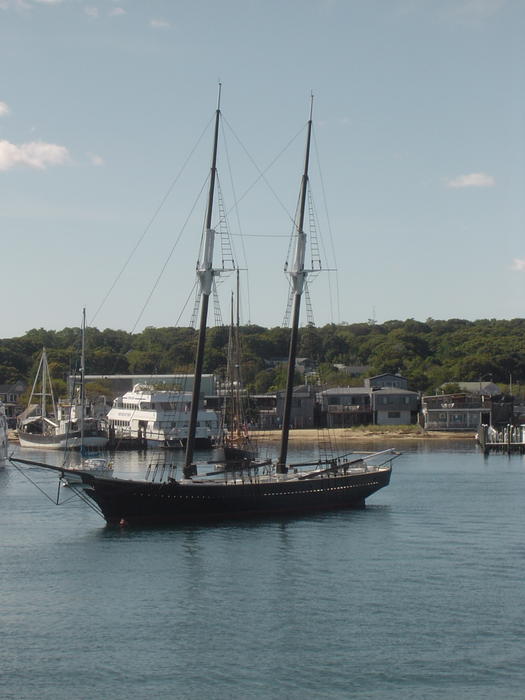 boats in a small town harbour