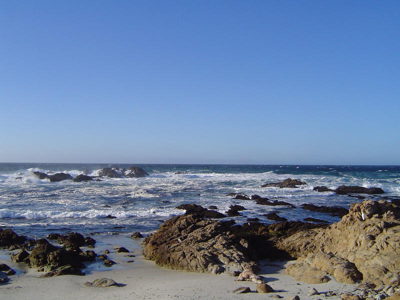 waves breaking on the california coast