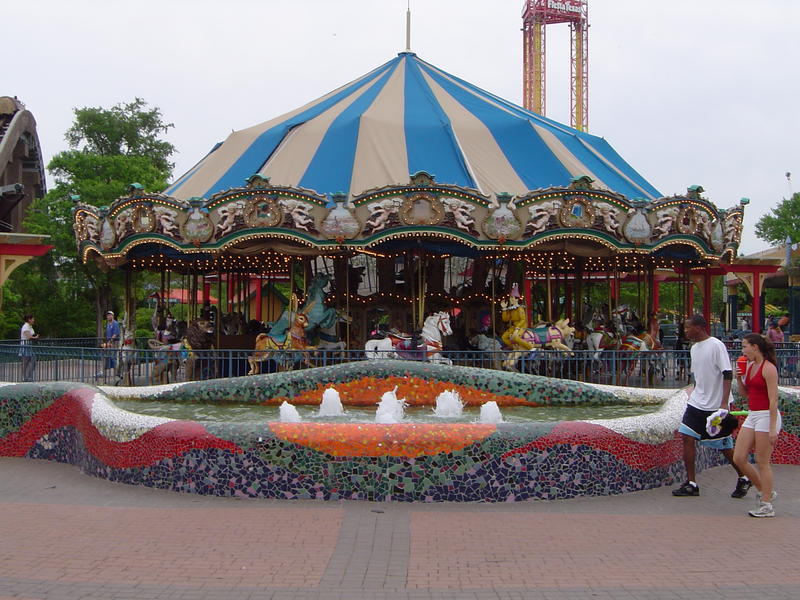 a carousel merry-go-round ride - not model released