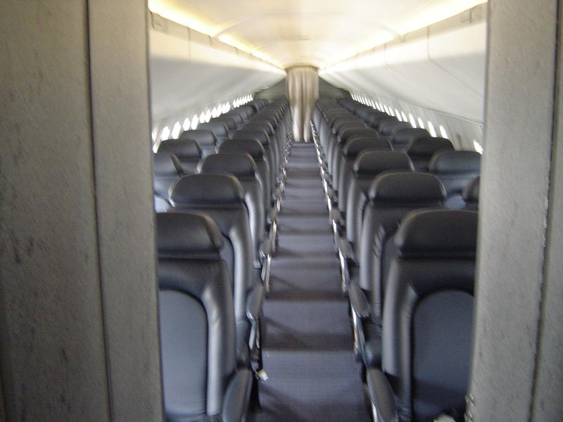 interior of concord, supersonic aircraft - blurred image