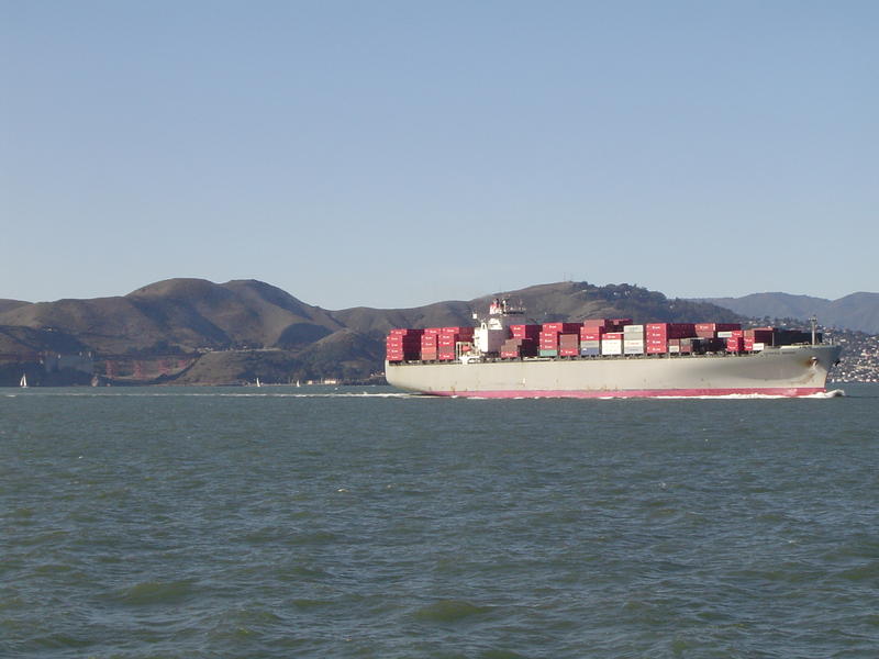 a container ship full of export shipping containers