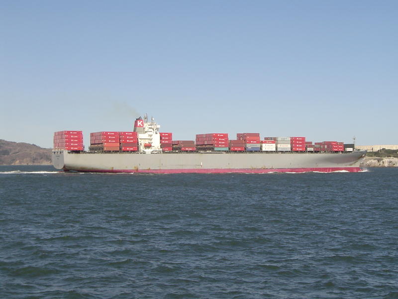 a container ship full of export shipping containers