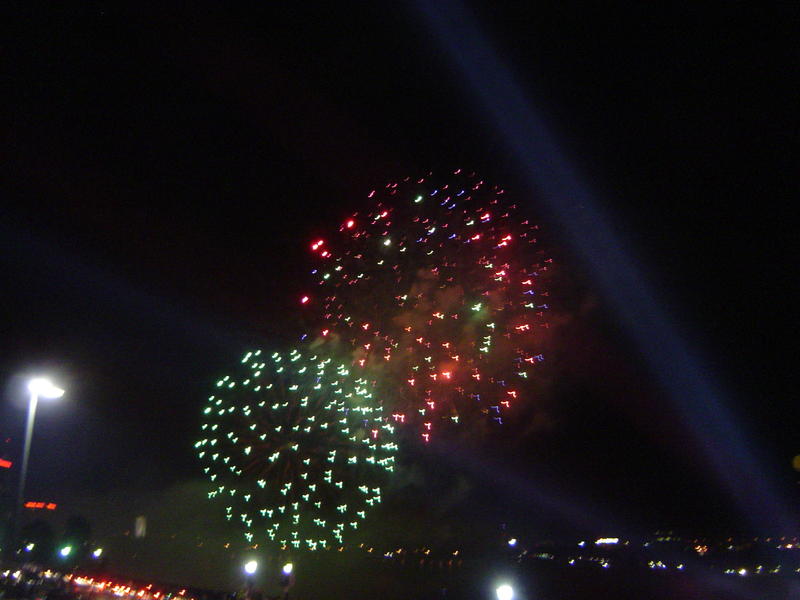 a firework display at niagara falls