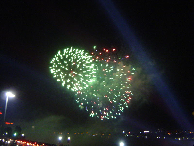 a firework display at niagara falls