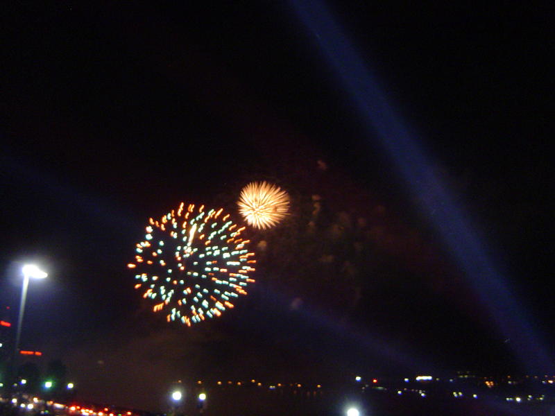 a firework display at niagara falls