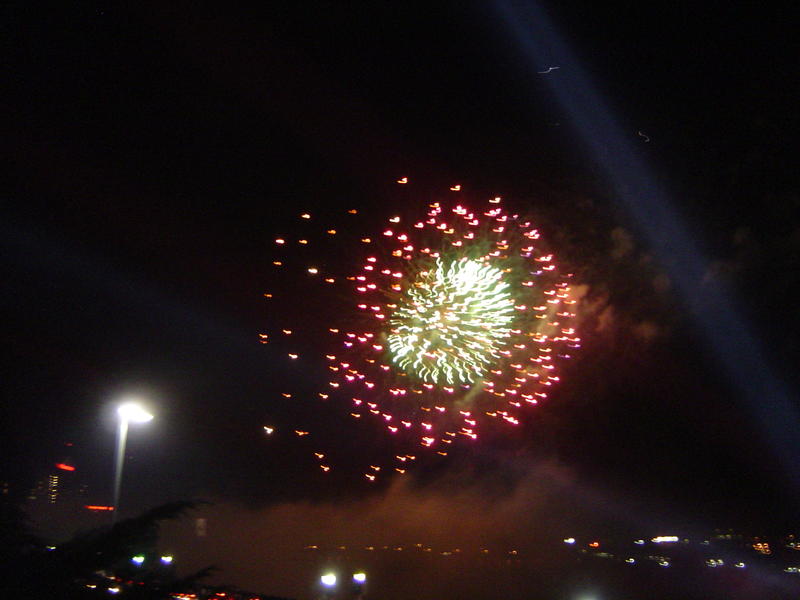 a firework display at niagara falls