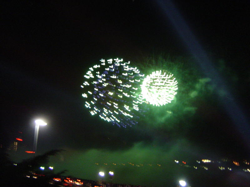 a firework display at niagara falls