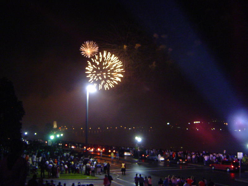 a firework display at niagara falls