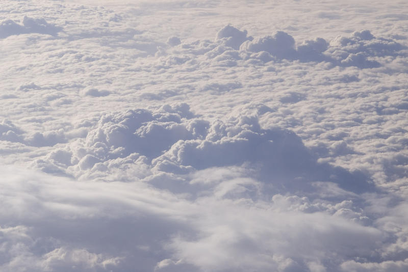 view of clouds from an aeroplane window