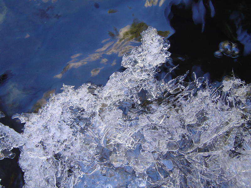 abstract patterns in frozen water