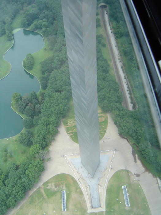 looking dwon from the gateway arch St Louis, Missouri, USA