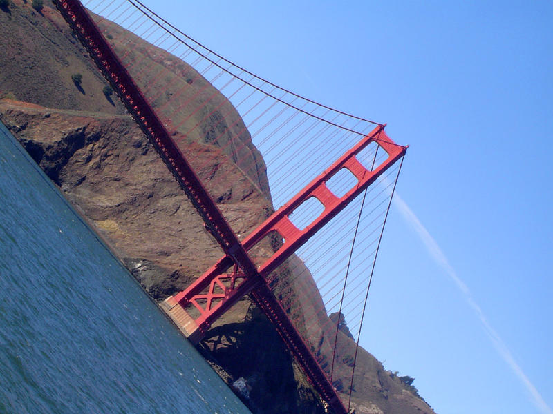 a view of the golden gate suspension bridge, san francisco, california