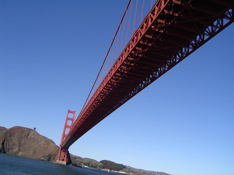 a view of the golden gate suspension bridge, san francisco, california