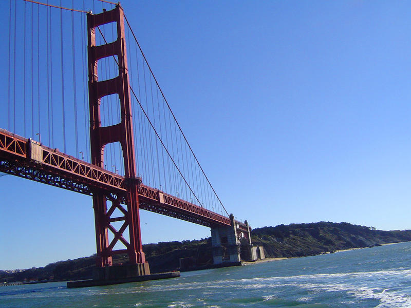 a view of the golden gate suspension bridge, san francisco, california