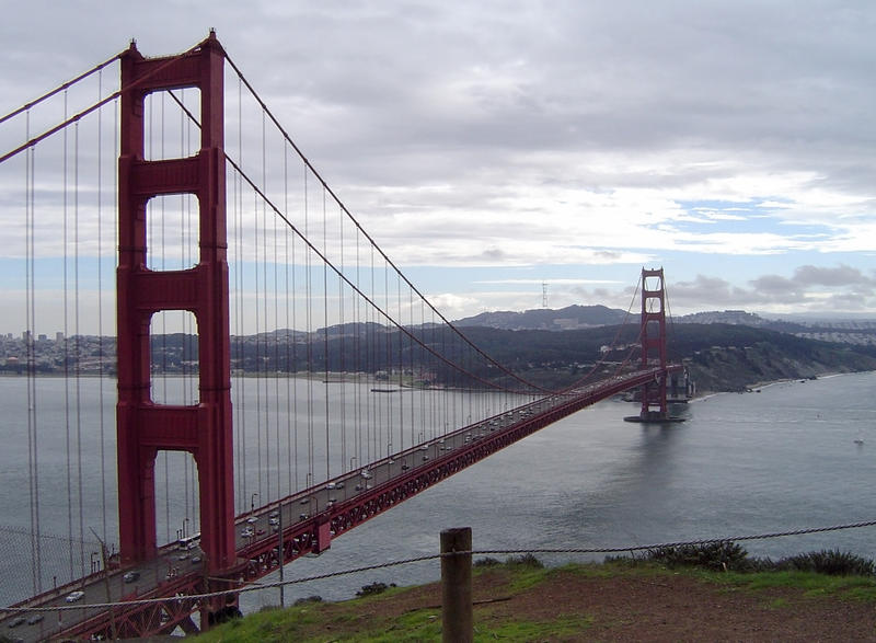 golden gate and the city of san francisco in the read from marin headlands