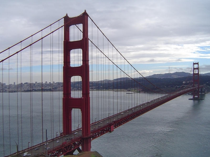 golden gate and the city of san francisco in the read from marin headlands