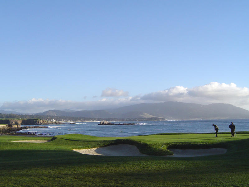 a picturesque golf course on the coast