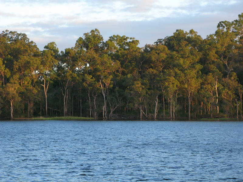 sunset of lake tinaroo reservoir, north queensland, australia