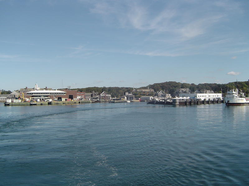 leaving the harbour on a ferry
