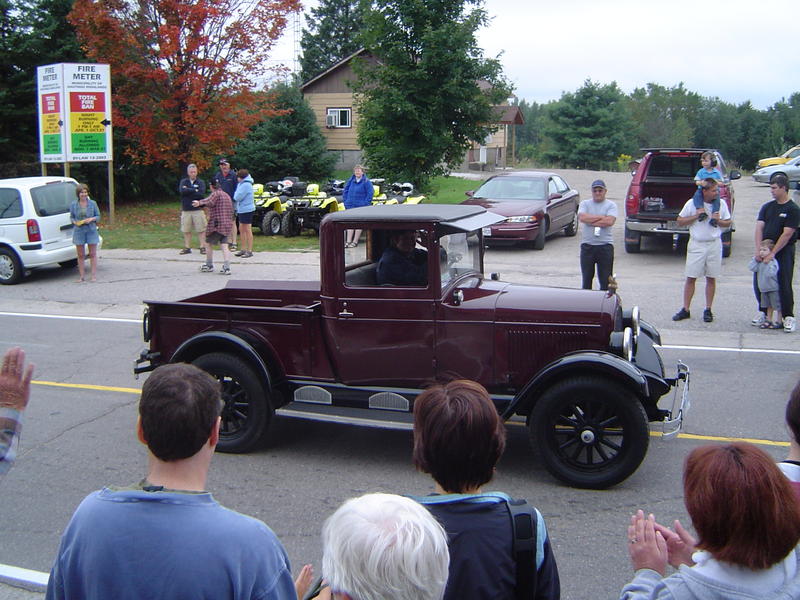 historic car in a local parade, ontrario, canada