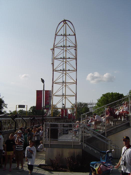 a metal frame rollercoaster and an american theme park - not model released