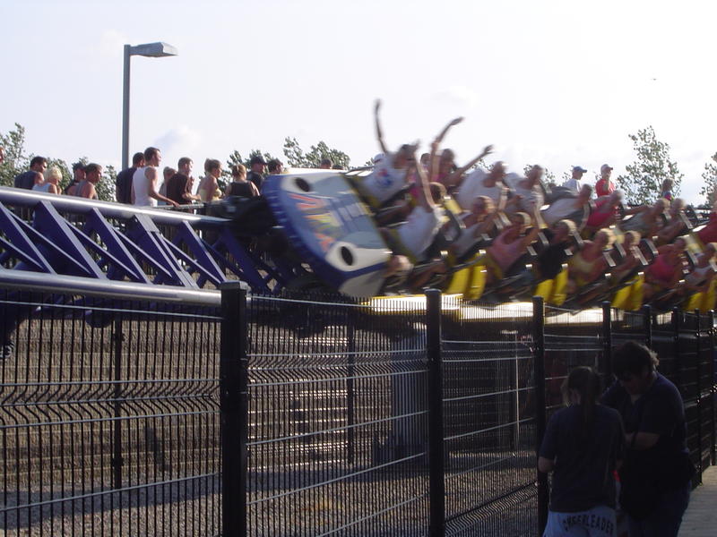 people on a themepark ride - not model released