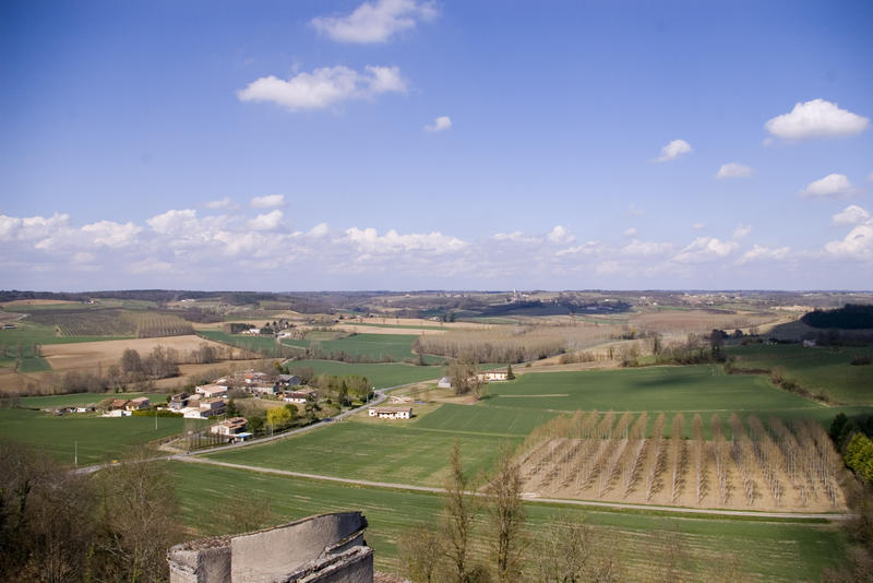 patchwork of fields, a view of the french countryside