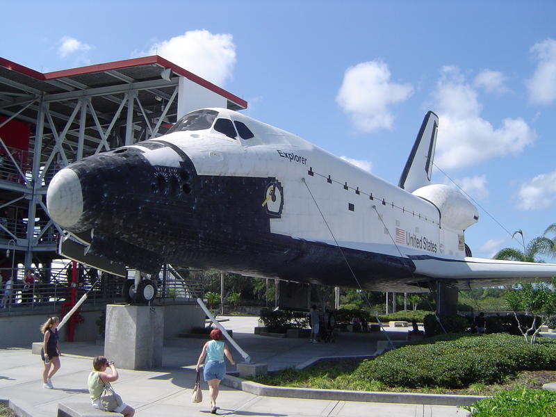 space shuttle explorer, a full scale replica ofa space shuttle at the kennedy space centre, cape canaveral, florida.