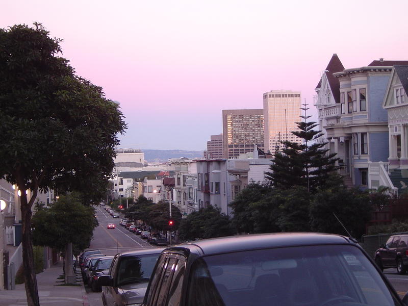 american urban street scene, san francisco, california