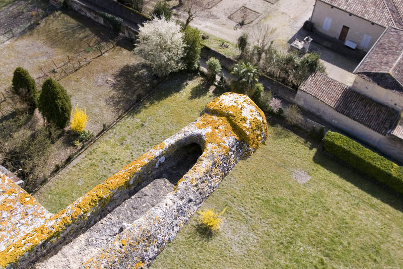 a view from the castle roof in a small french town