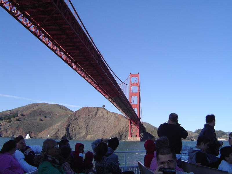 images from a scenic boat trip under the golden gate bridge